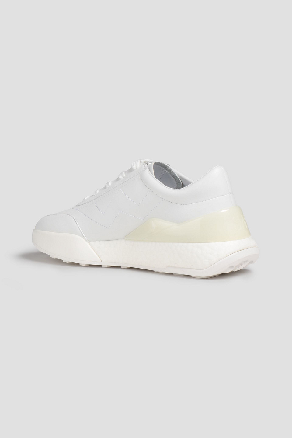 Shop Stuart Weitzman Dodie Leather Sneakers In White