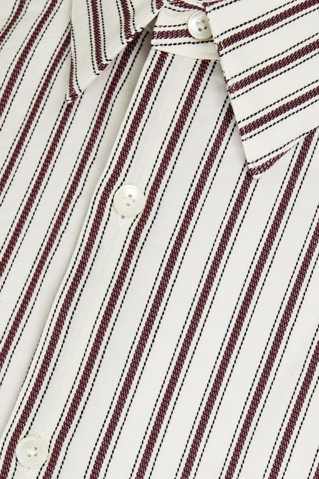 THEORY Striped cotton-blend jacquard shirt