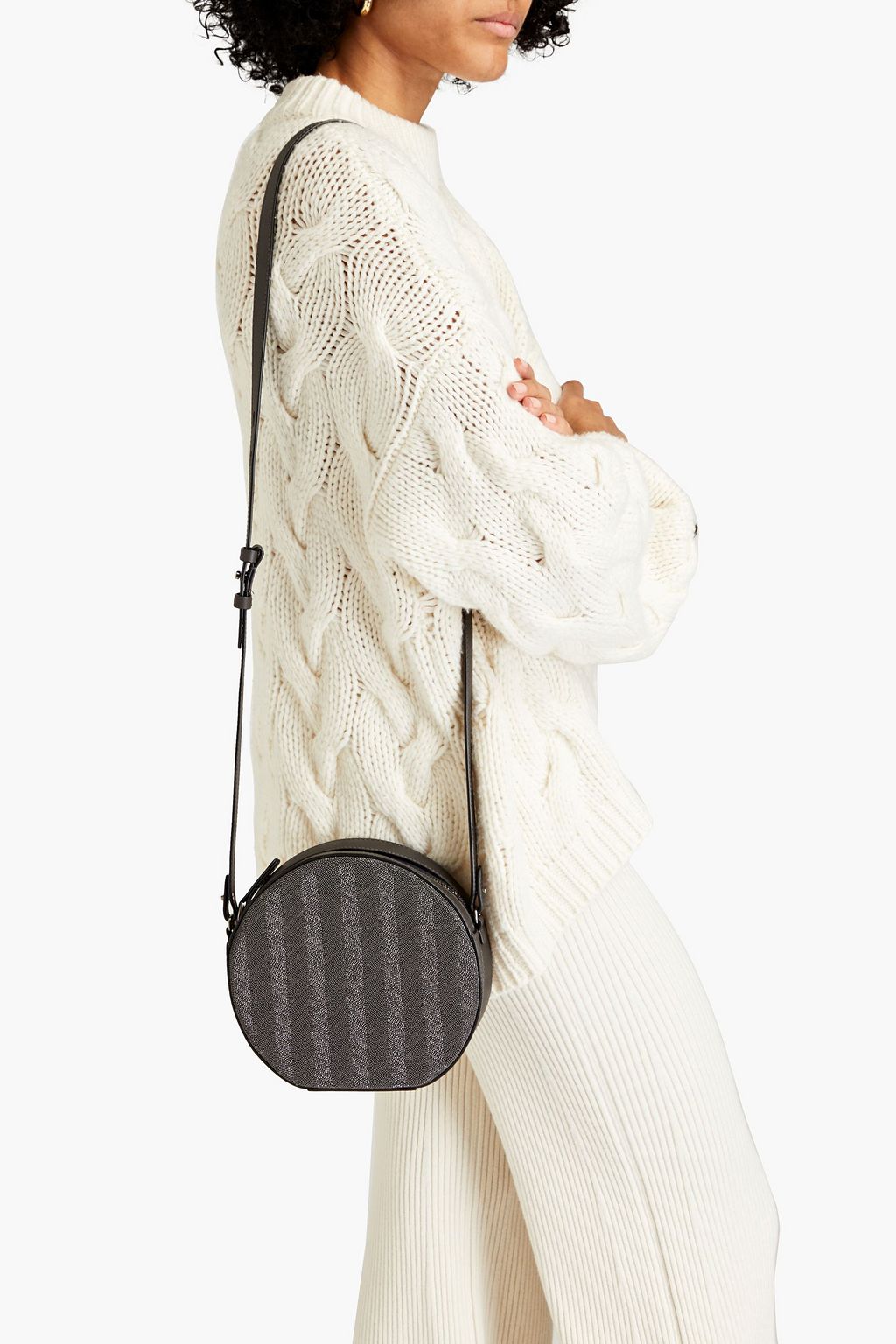 BRUNELLO CUCINELLI Schultertasche aus Leder mit Zierperlen