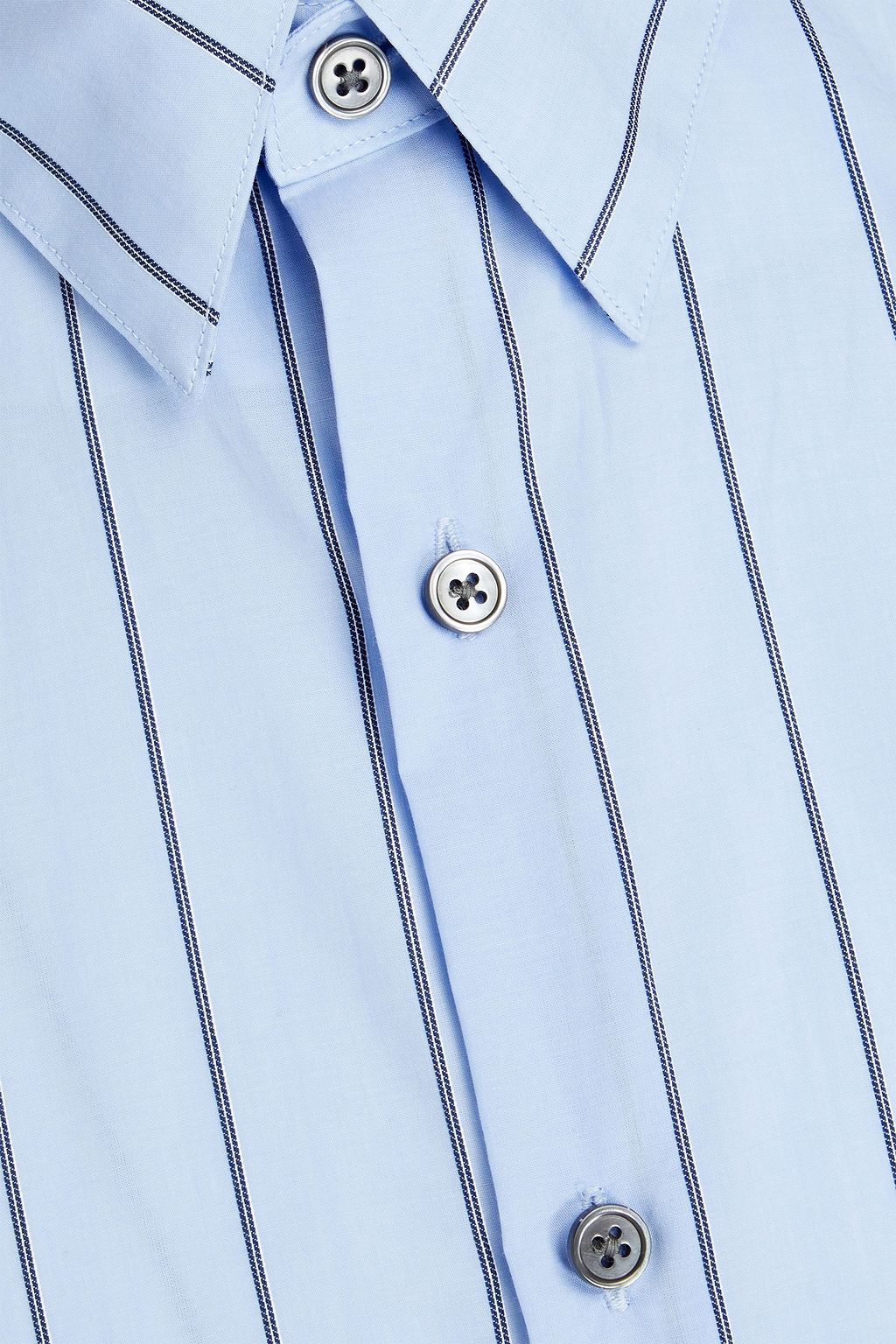 THEORY Irving striped cotton-poplin shirt