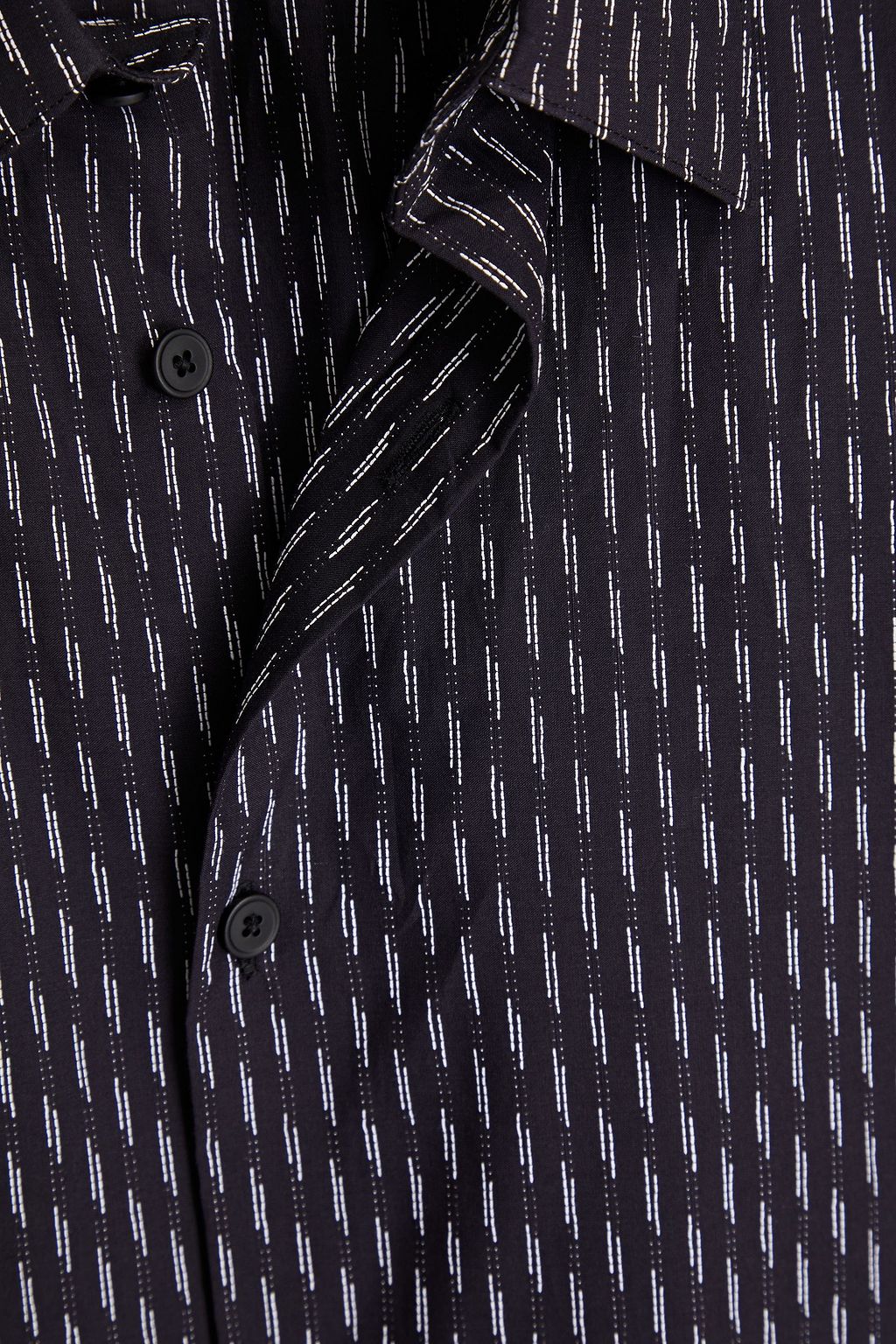 THEORY Irving striped cotton-jacquard shirt