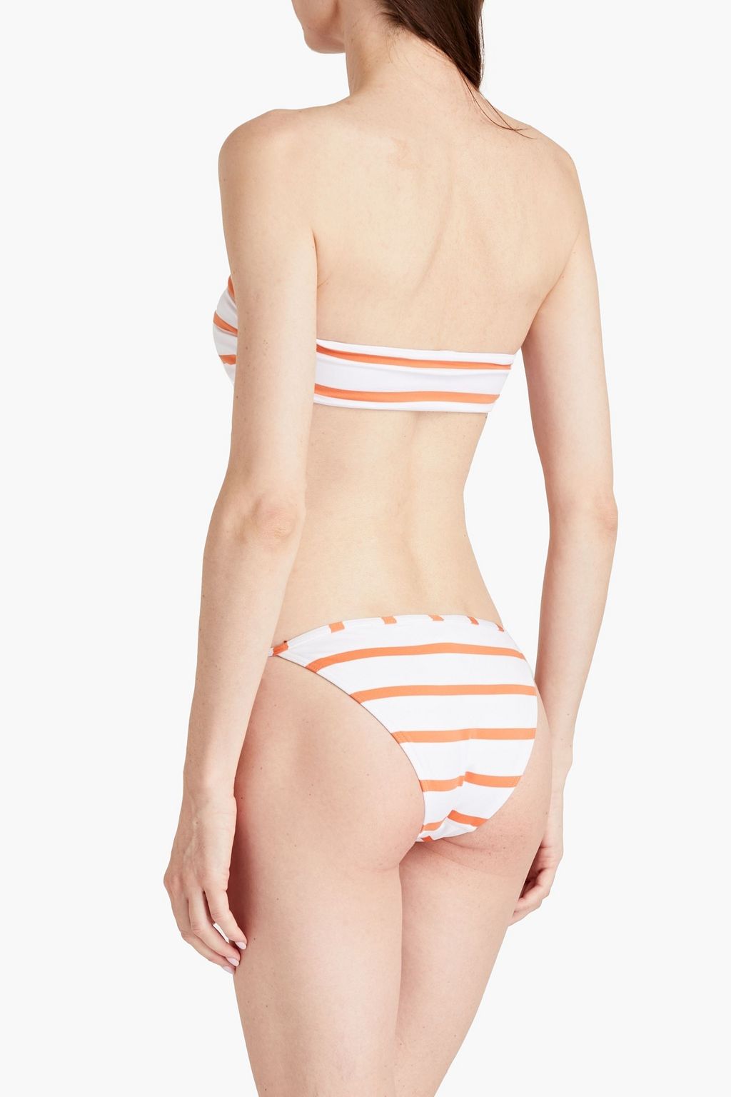 SOLID & STRIPED Striped bandeau bikini top