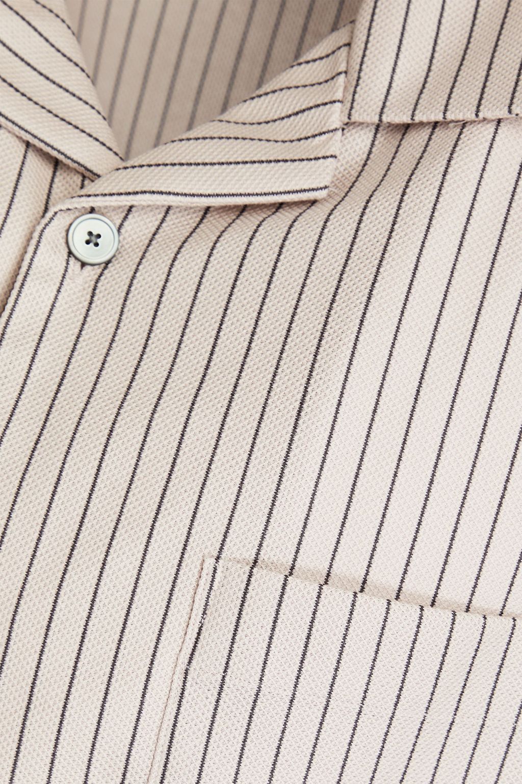 THEORY Pinstriped cotton-piqué shirt