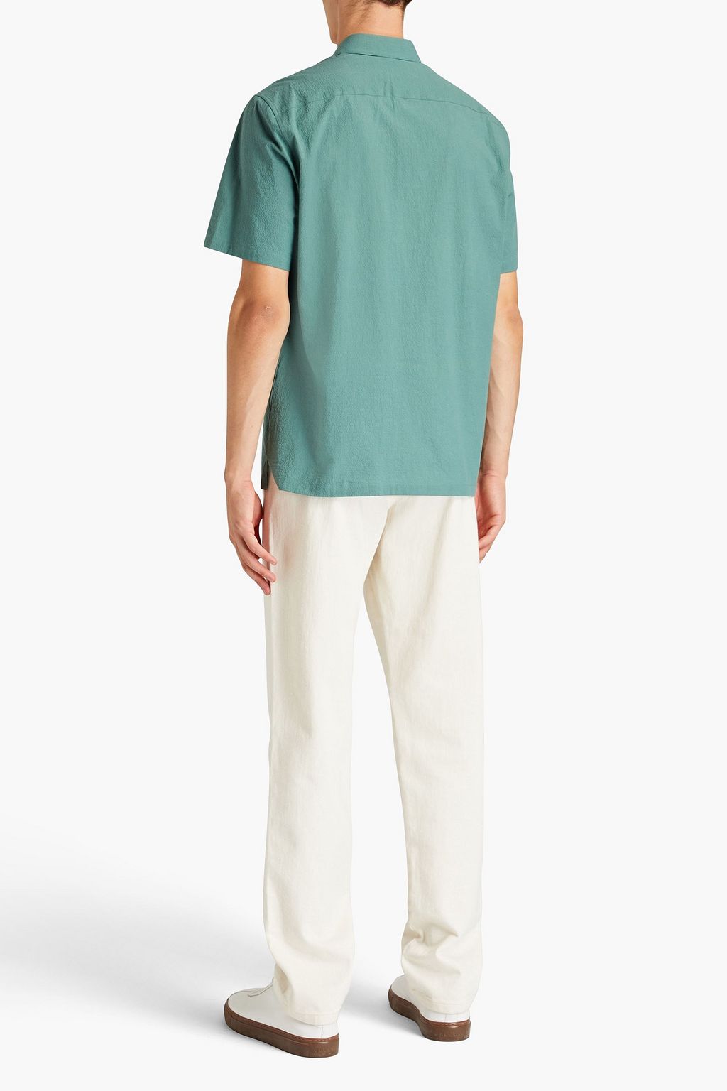 THEORY Irving stretch-cotton seersucker shirt