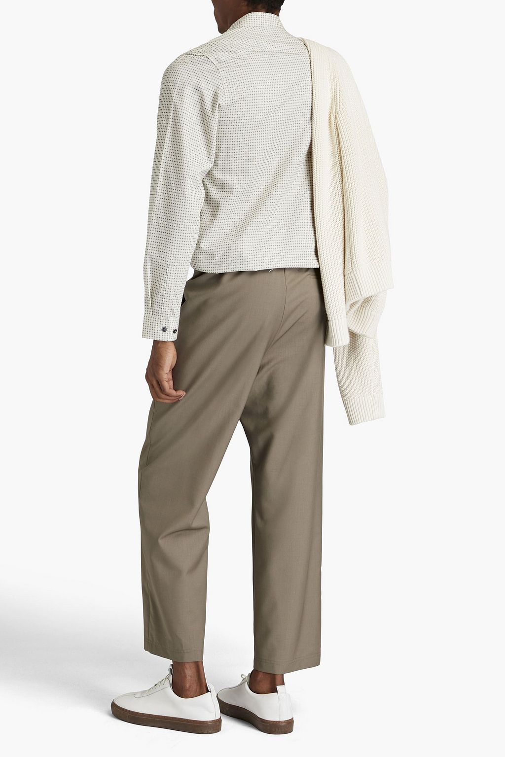 THEORY Irving checked cotton-jacquard shirt
