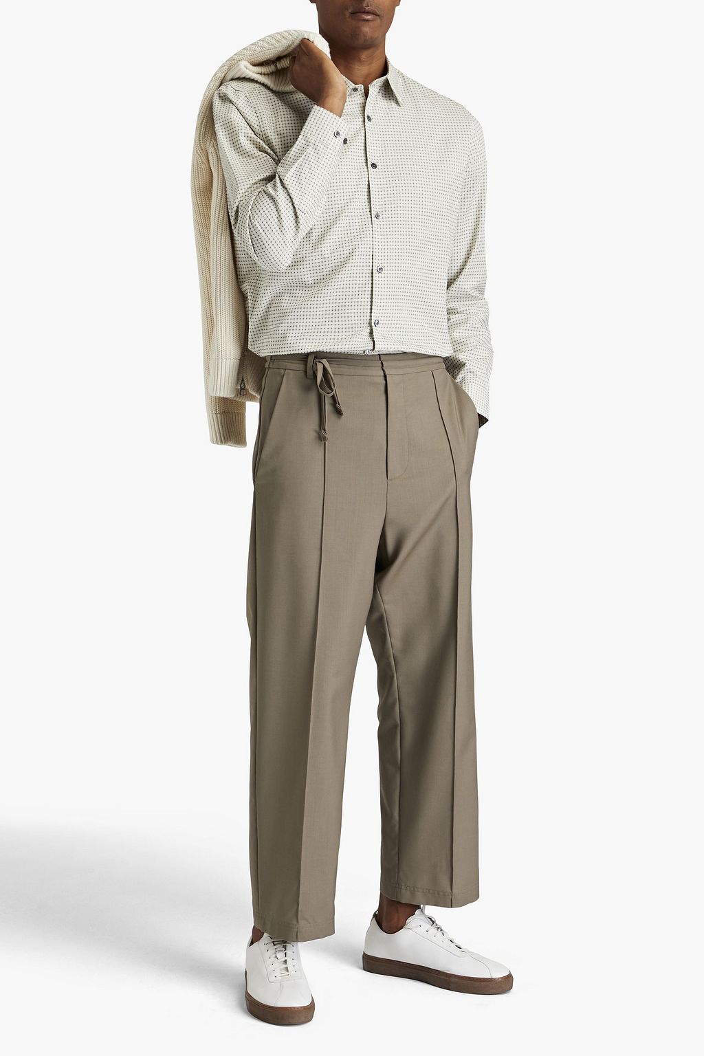 THEORY Irving checked cotton-jacquard shirt