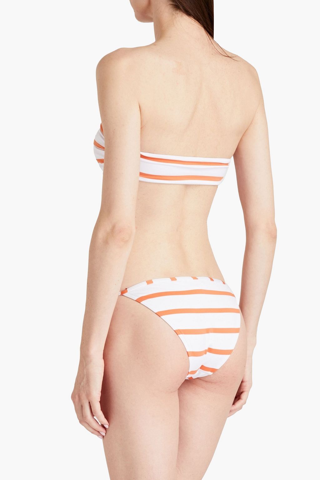 SOLID & STRIPED سروال بكيني بخصر منخفض بتصميم مخطط
