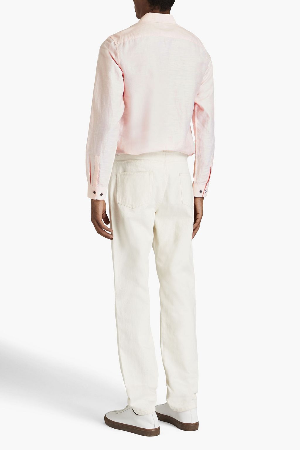 THEORY Irving slub cotton and linen-blend twill shirt