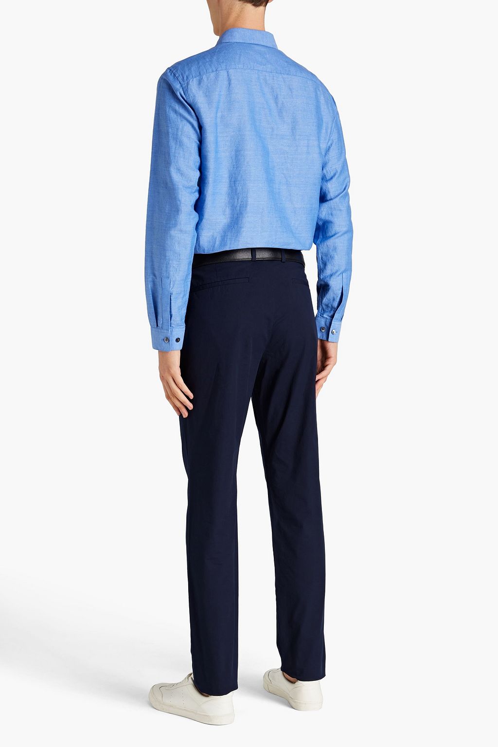 THEORY Irving slub cotton and linen-blend twill shirt