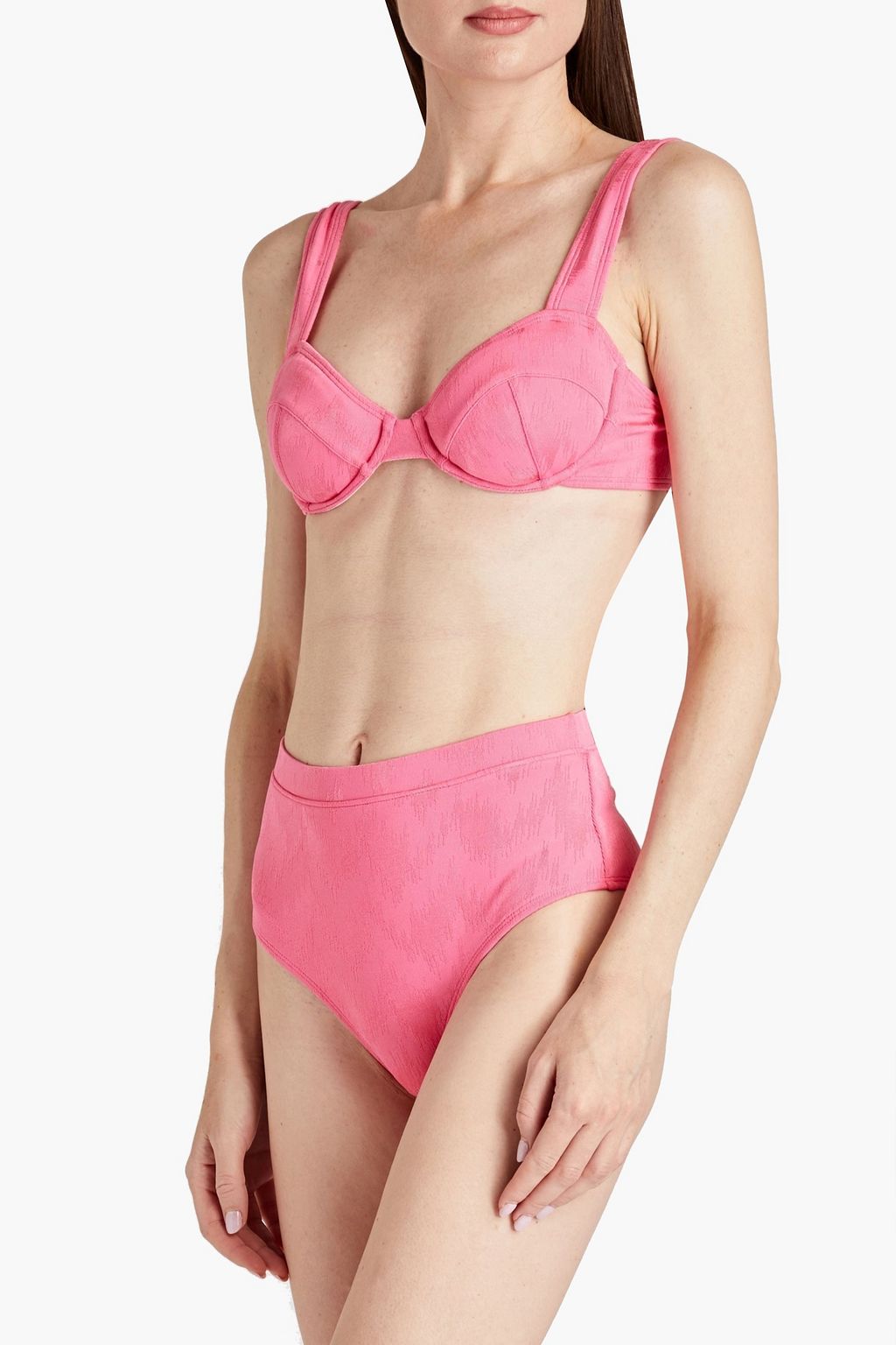 SOLID & STRIPED توب بكيني بقالب مدعم بسلك من الجاكار المرن