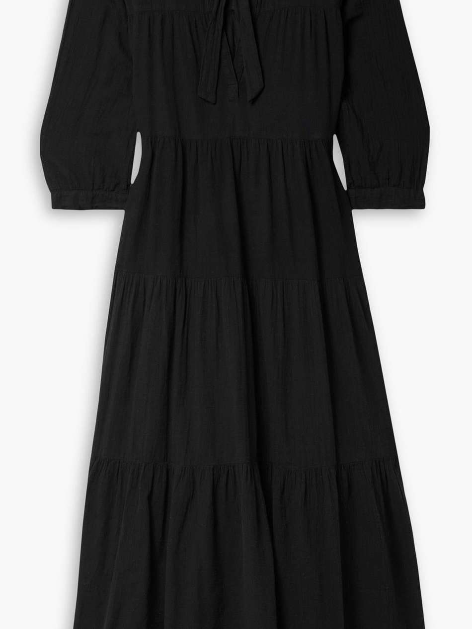 giselle tiered cotton-gauze midi dress