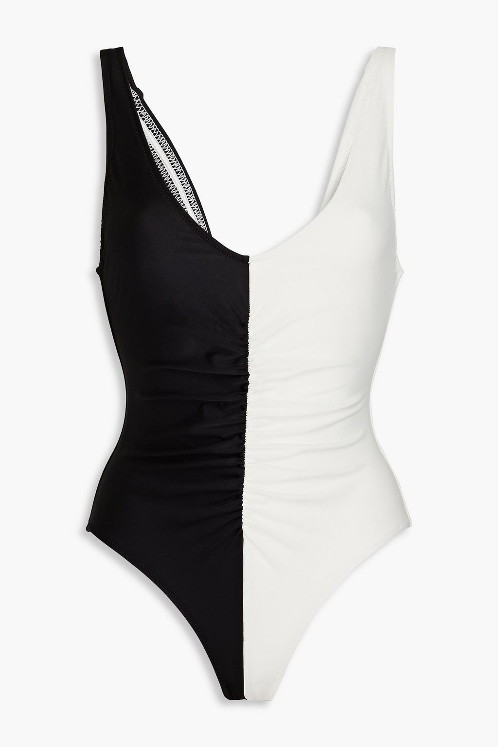Solid and striped deals black one piece