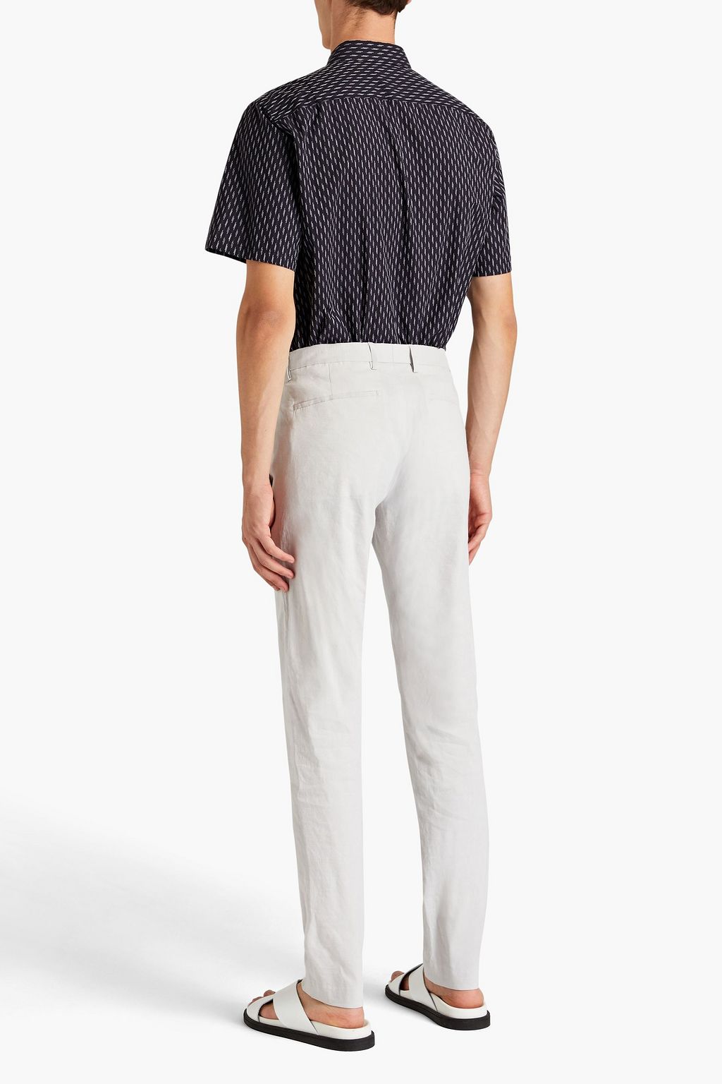 THEORY Slub linen-blend chinos
