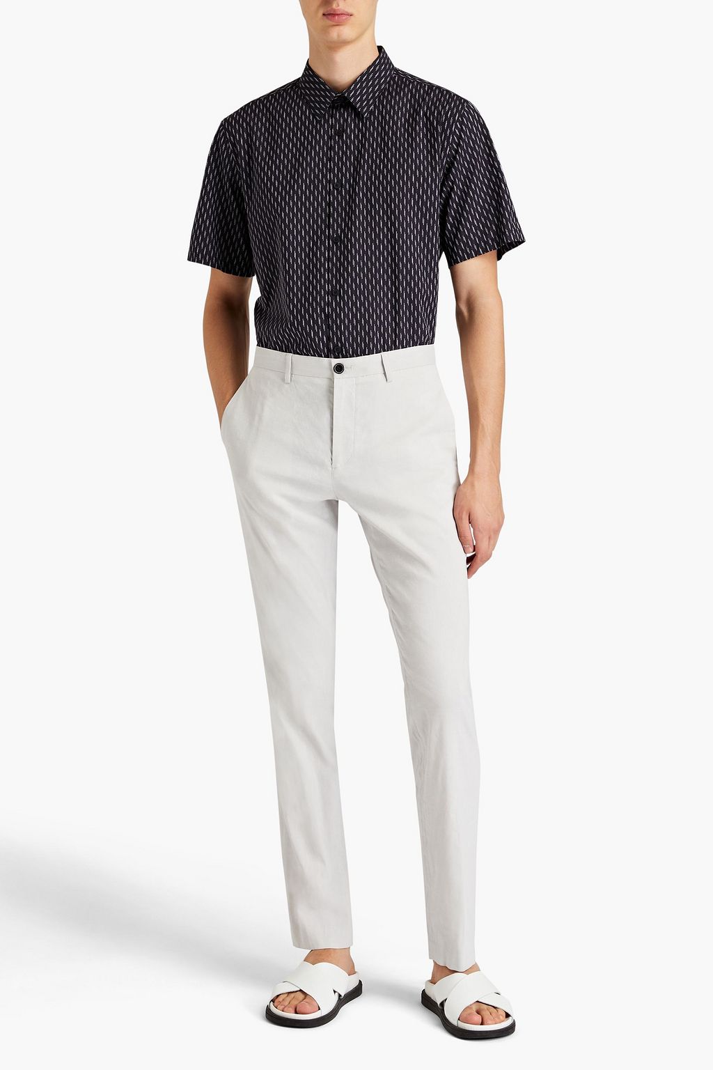 THEORY Slub linen-blend chinos