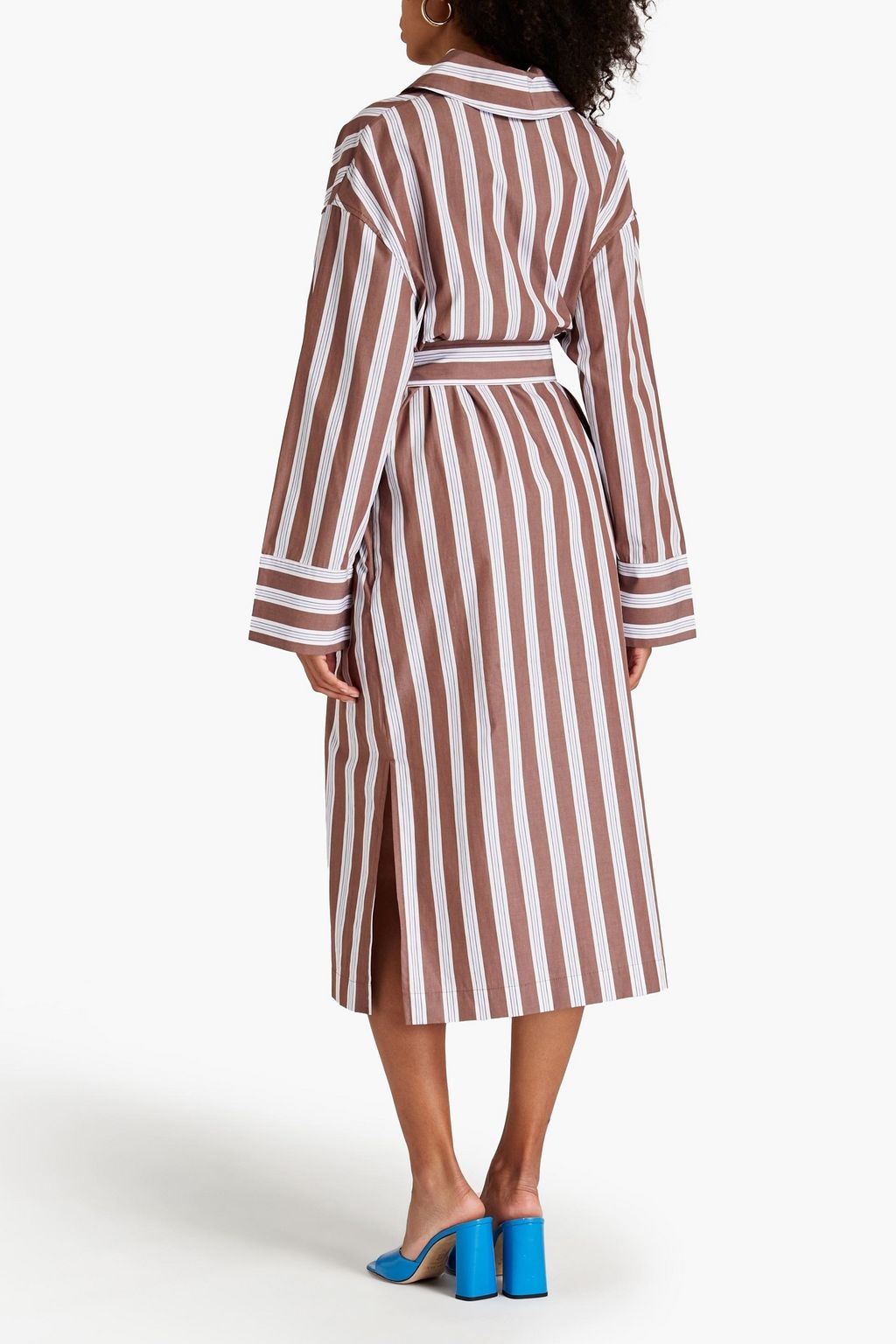 SAMSØE Φ SAMSØE Malene striped organic cotton-poplin midi dress