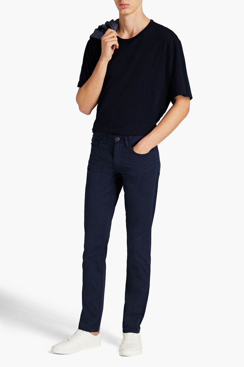 THEORY Slim-fit stretch cotton-twill pants