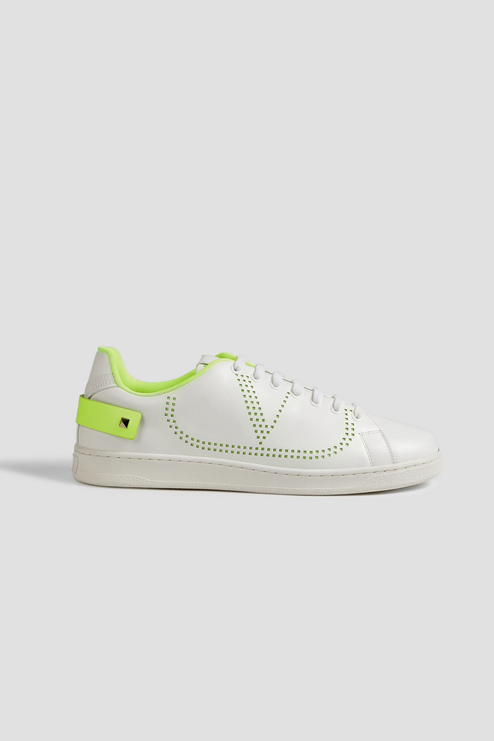 Valentino Garavani Perforated Leather Trainers In Bright Yellow