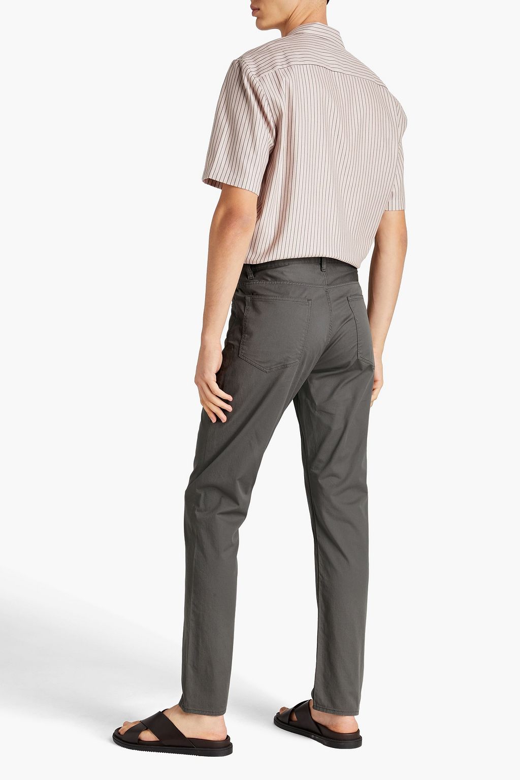 THEORY Slim-fit stretch cotton-twill pants