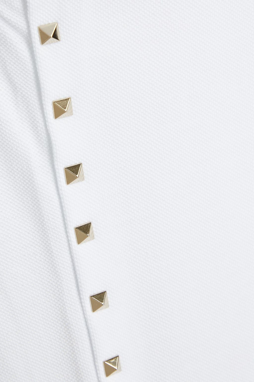 VALENTINO Rockstud cotton-piqué polo shirt