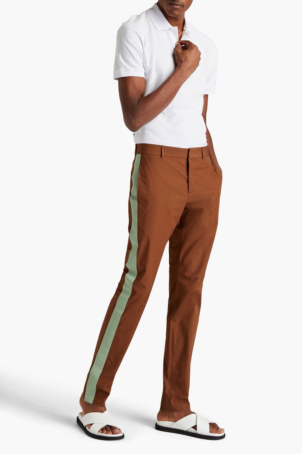 VALENTINO Rockstud cotton-piqué polo shirt