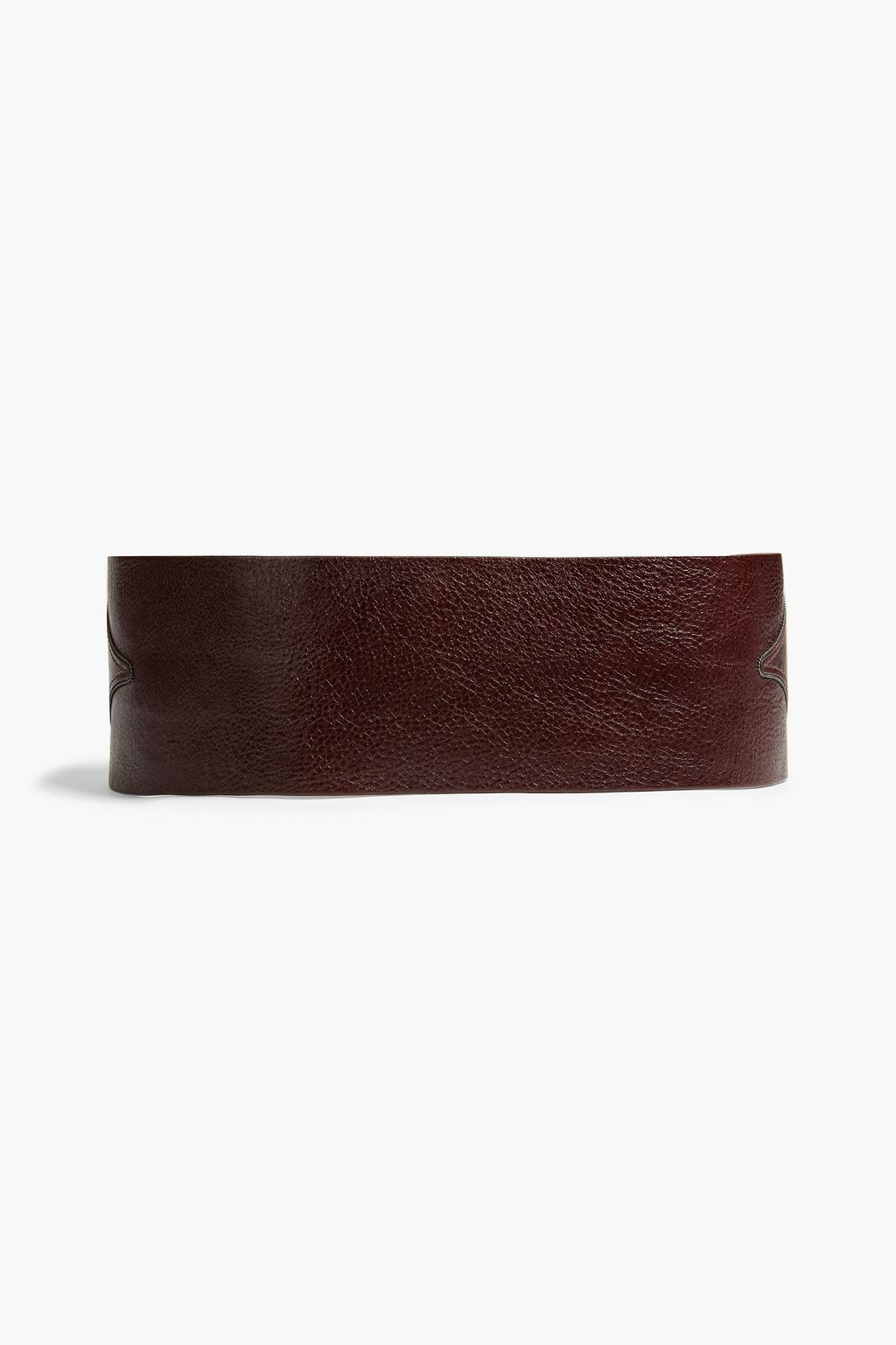 BRUNELLO CUCINELLI Bead-embellished pebbled-leather belt