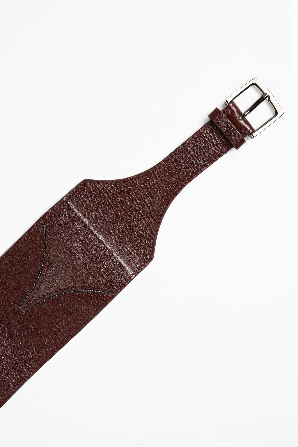 BRUNELLO CUCINELLI Bead-embellished pebbled-leather belt