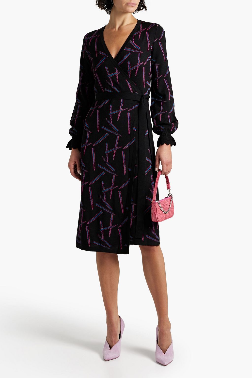 DIANE VON FURSTENBERG Jacquard-knit wrap dress