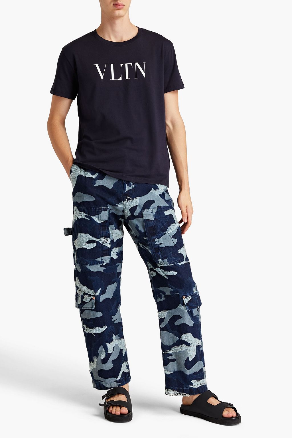 VALENTINO Printed cotton-jersey T-shirt