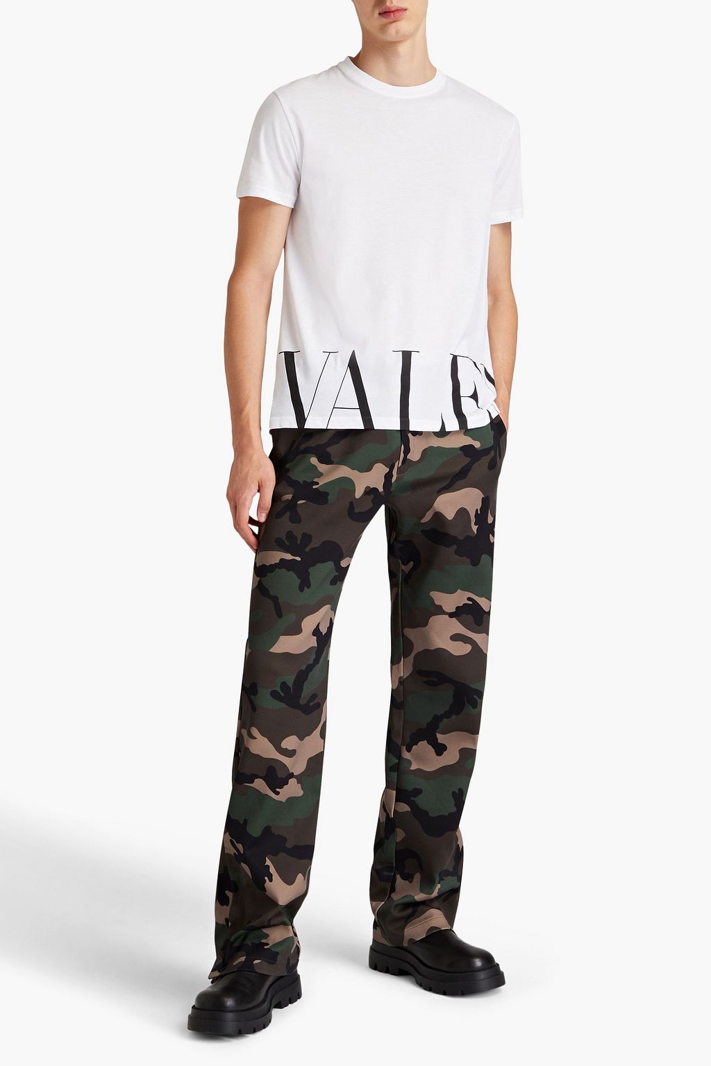VALENTINO Printed cotton-jersey T-shirt