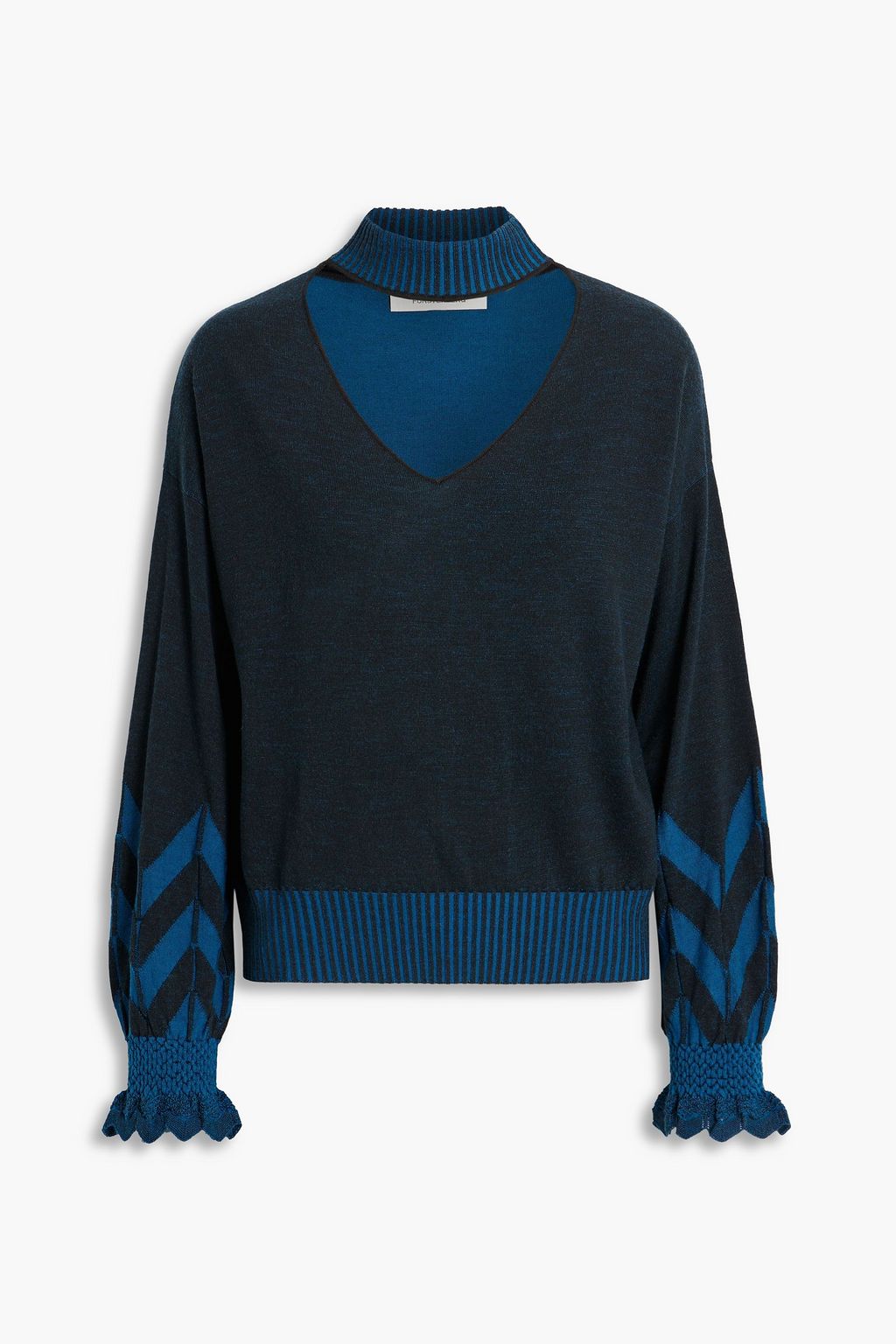 DIANE VON FURSTENBERG Cutout wool jacquard sweater THE OUTNET
