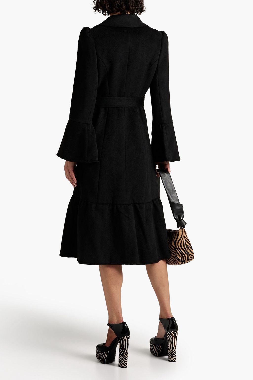 DIANE VON FURSTENBERG Fluted belted wool-felt coat