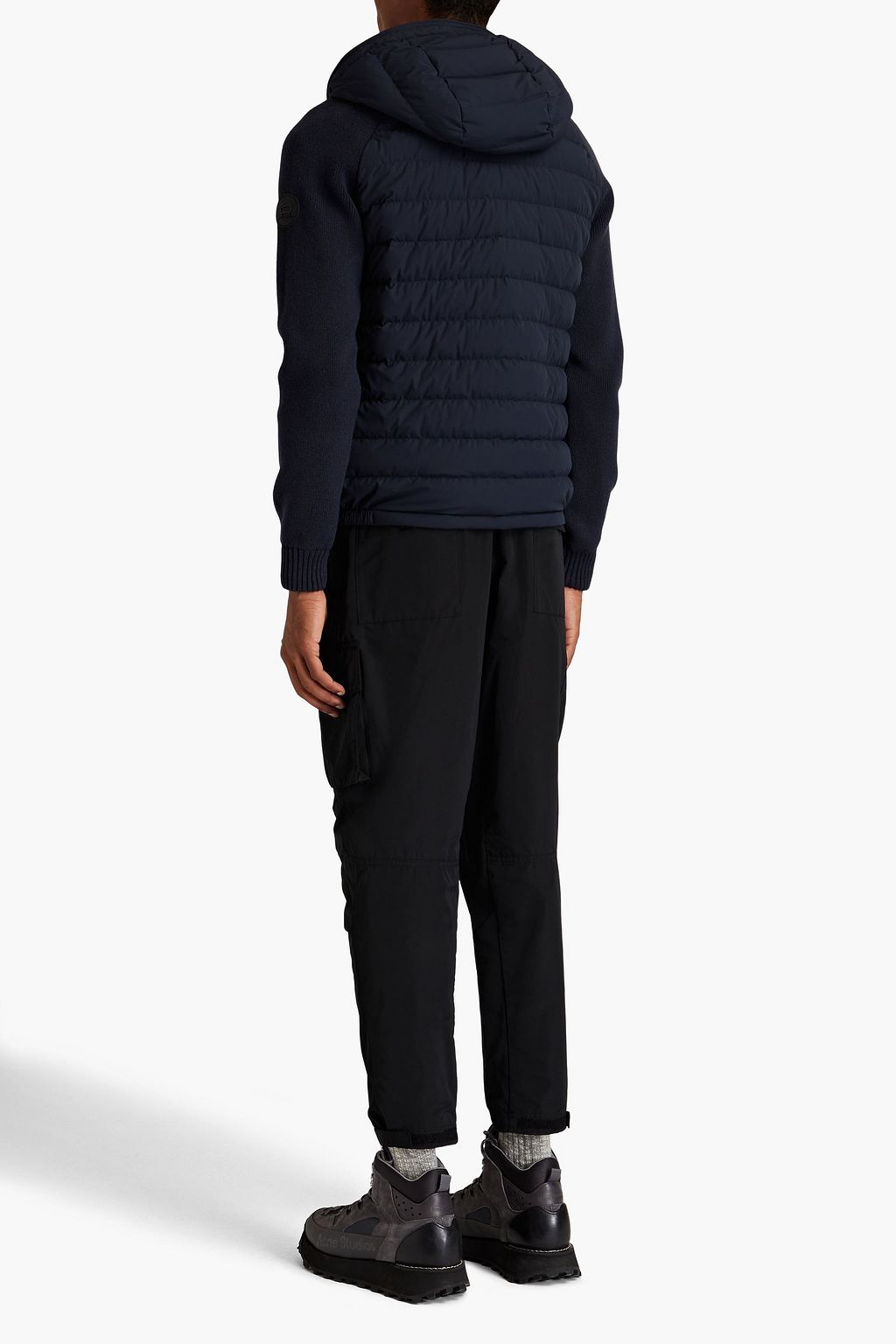 WOOLRICH Wool-paneled quilted shell hooded down jacket