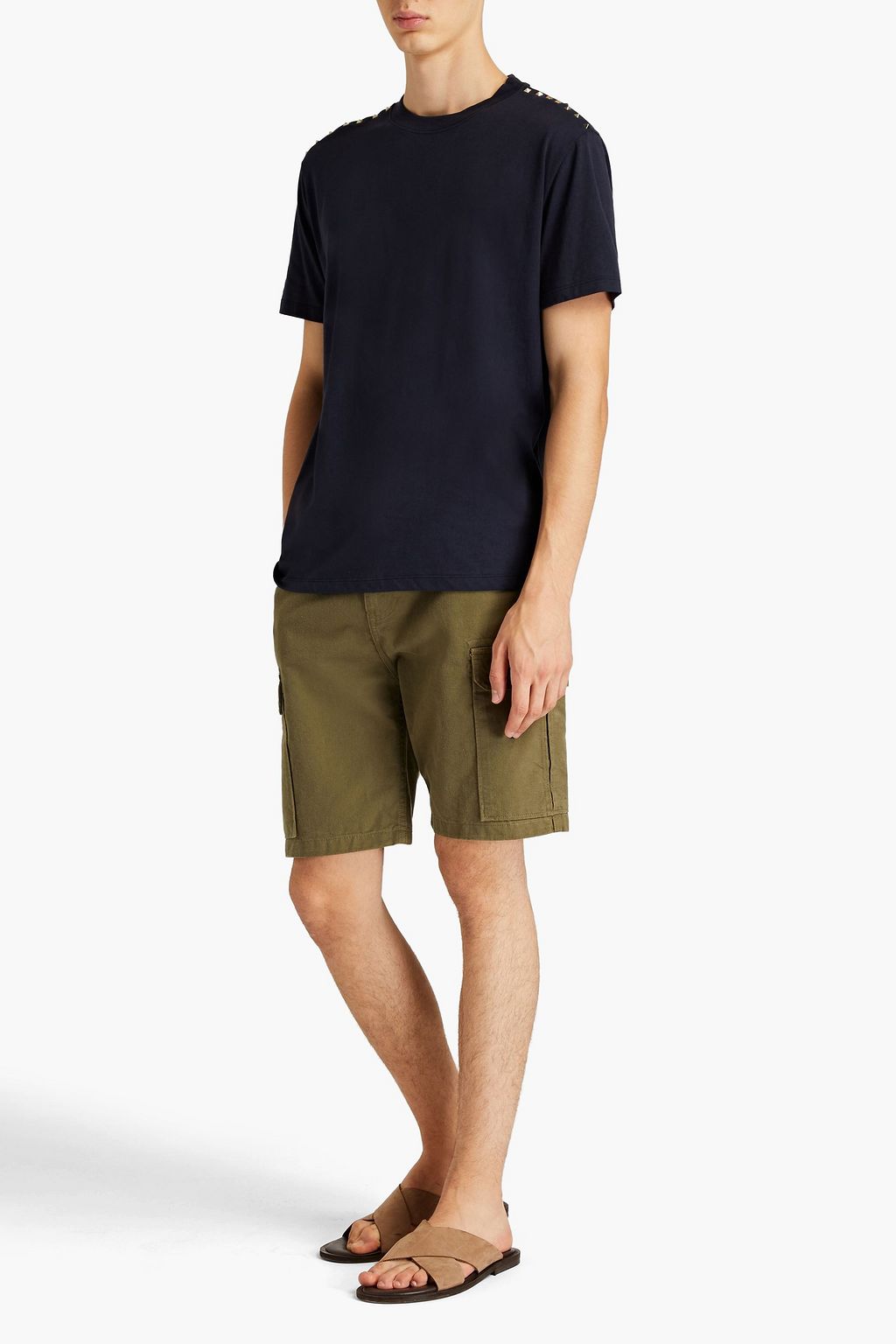 VALENTINO GARAVANI Studded cotton-jersey T-shirt