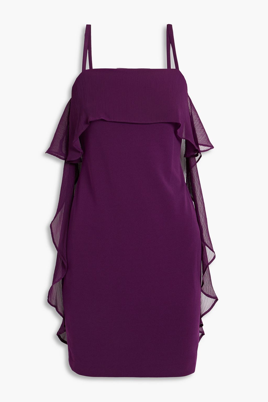 クレープ ミニワンピース ラッフル付き ジョーゼットパネル | THE OUTNET