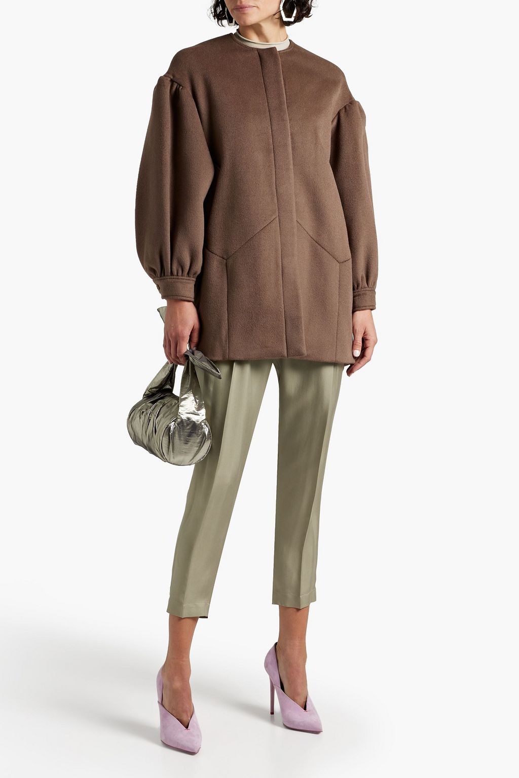 DIANE VON FURSTENBERG Gathered wool-felt coat