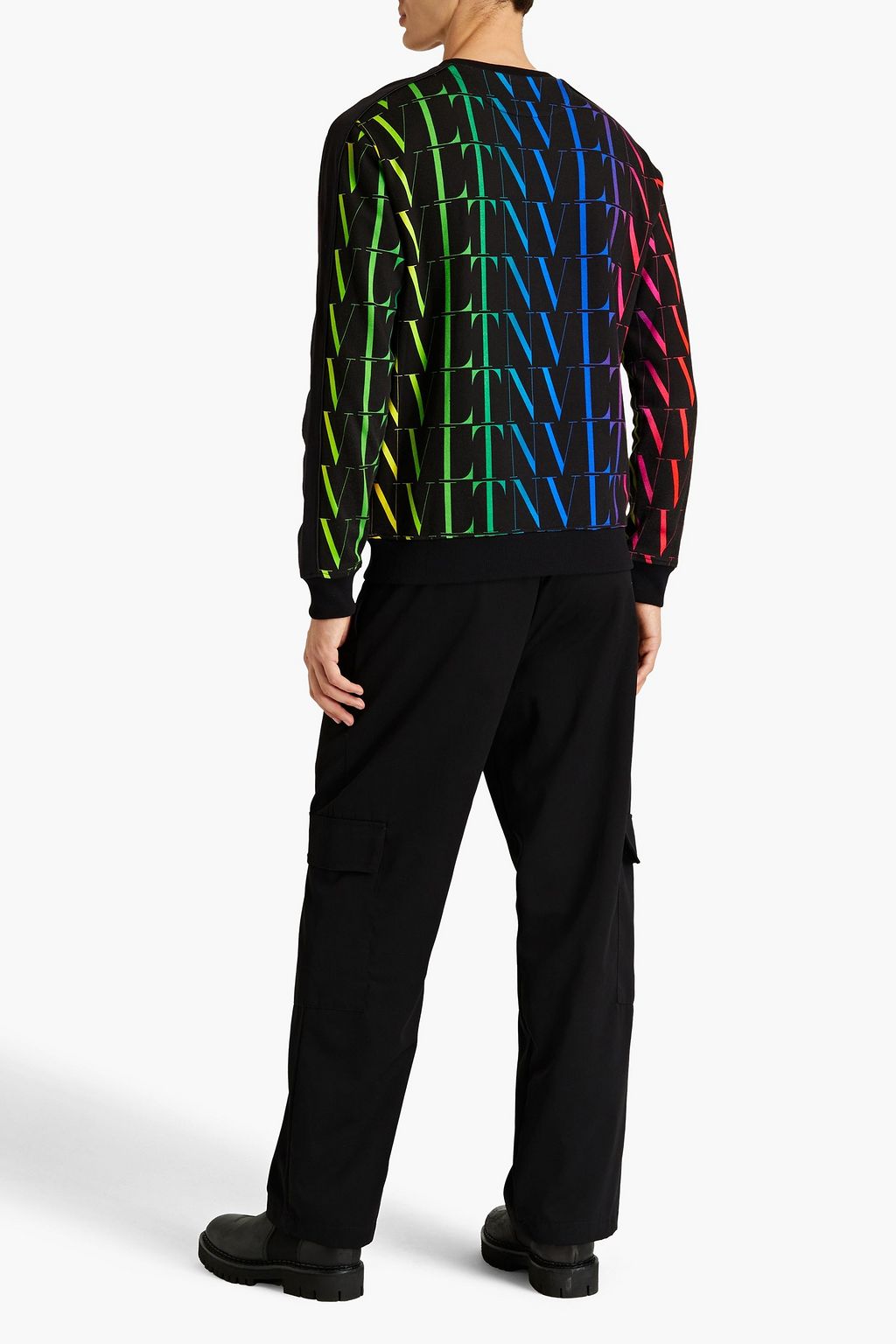 VALENTINO Logo-print French cotton-blend terry sweatshirt