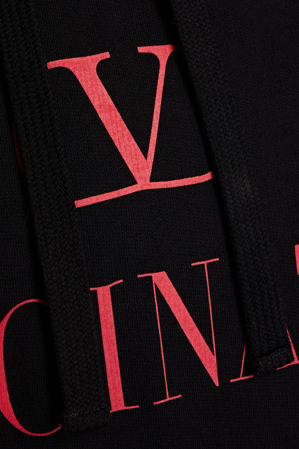 VALENTINO Appliquéd printed French cotton-terry hoodie