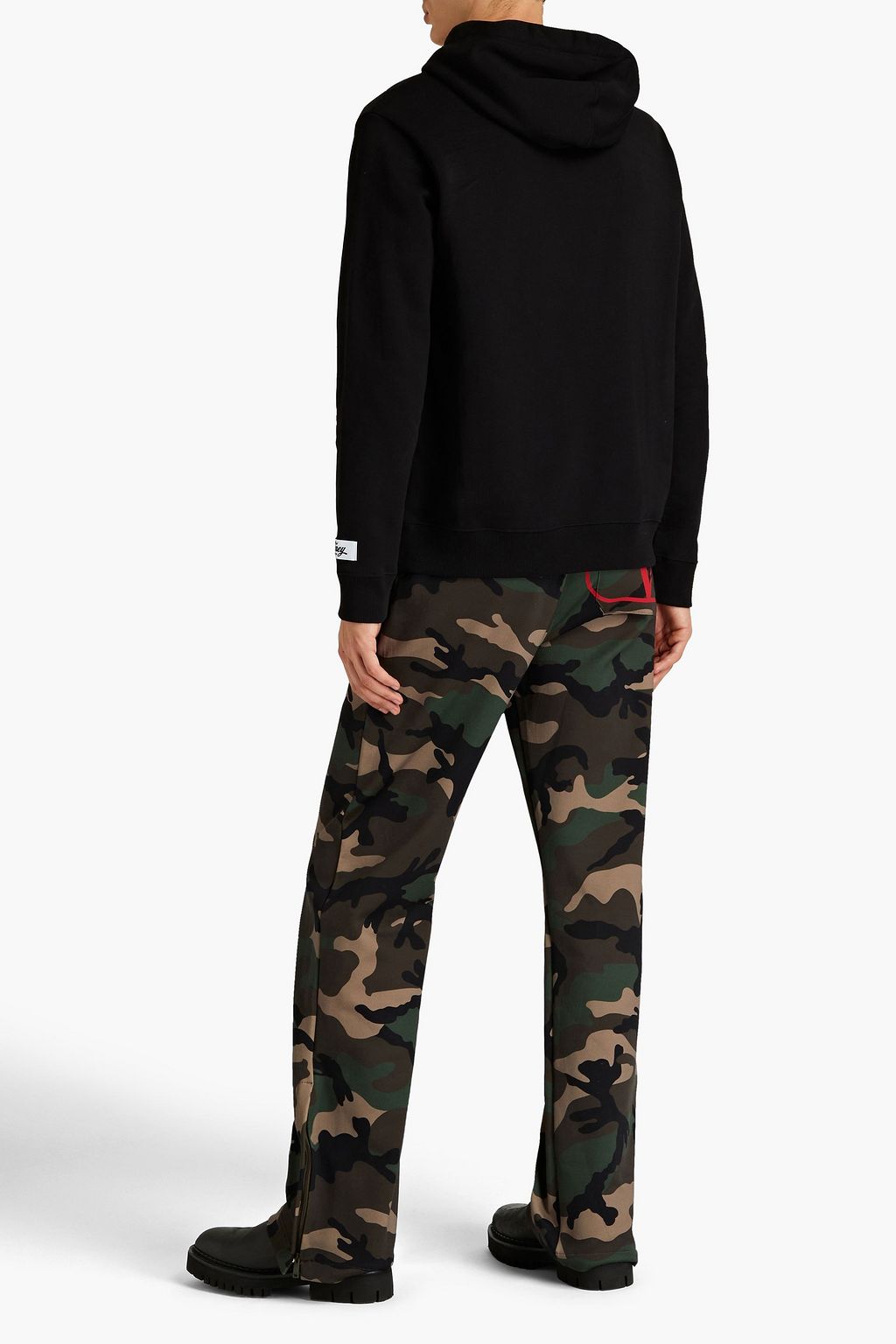 VALENTINO Appliquéd printed French cotton-terry hoodie