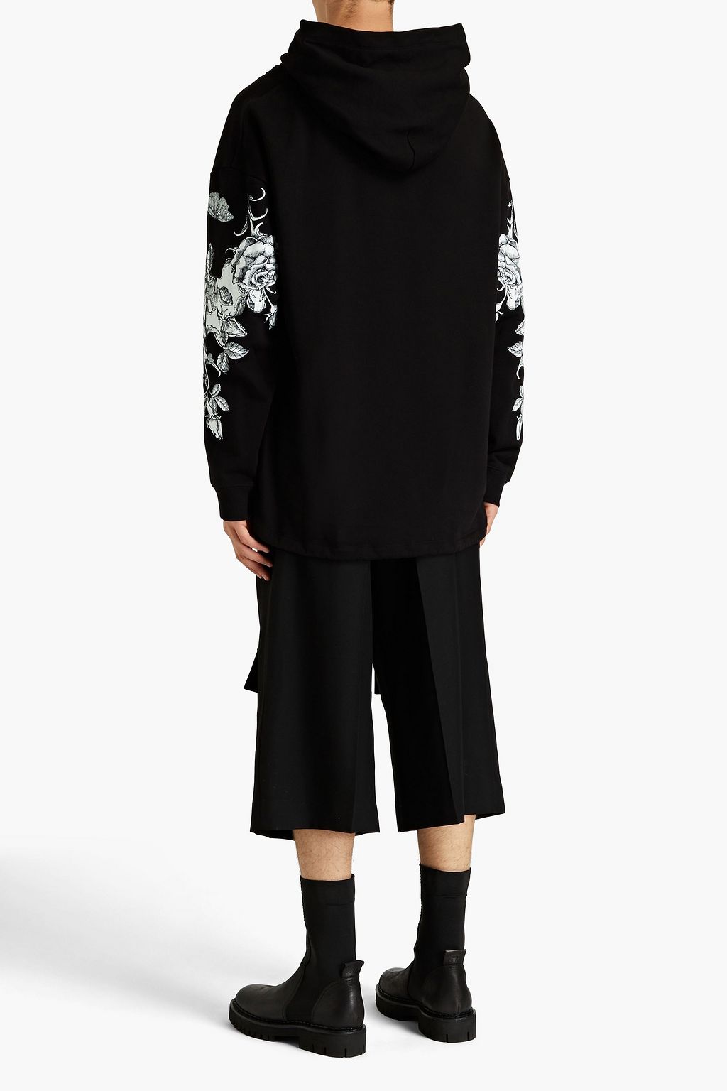 VALENTINO Oversized printed French cotton-terry hoodie