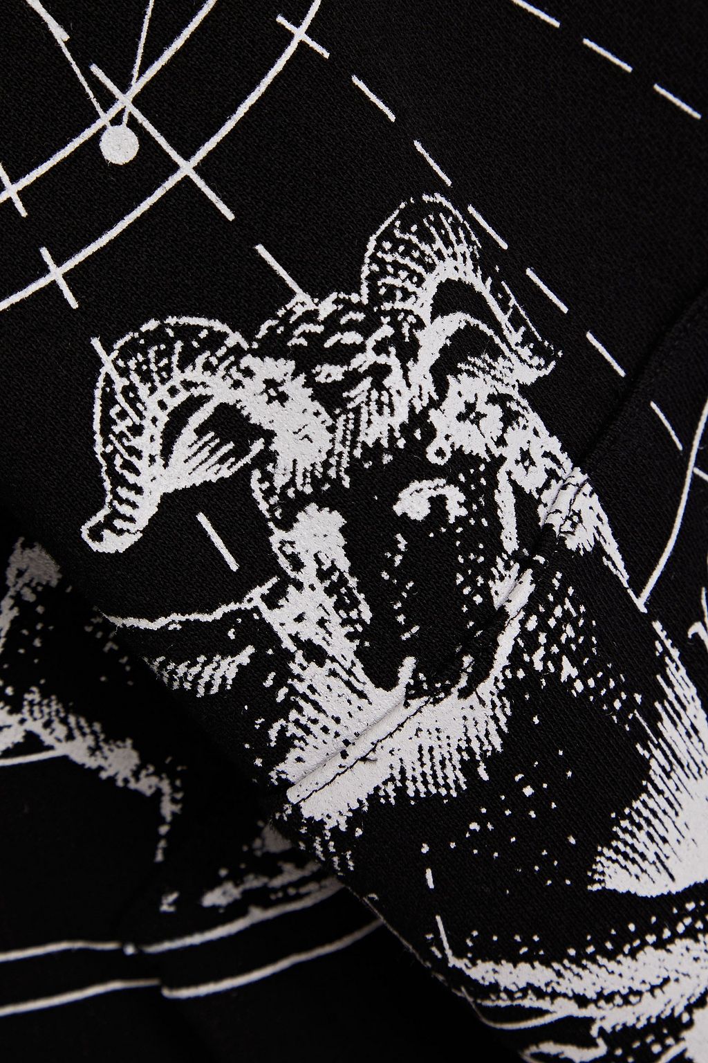VALENTINO Printed French cotton-terry hoodie