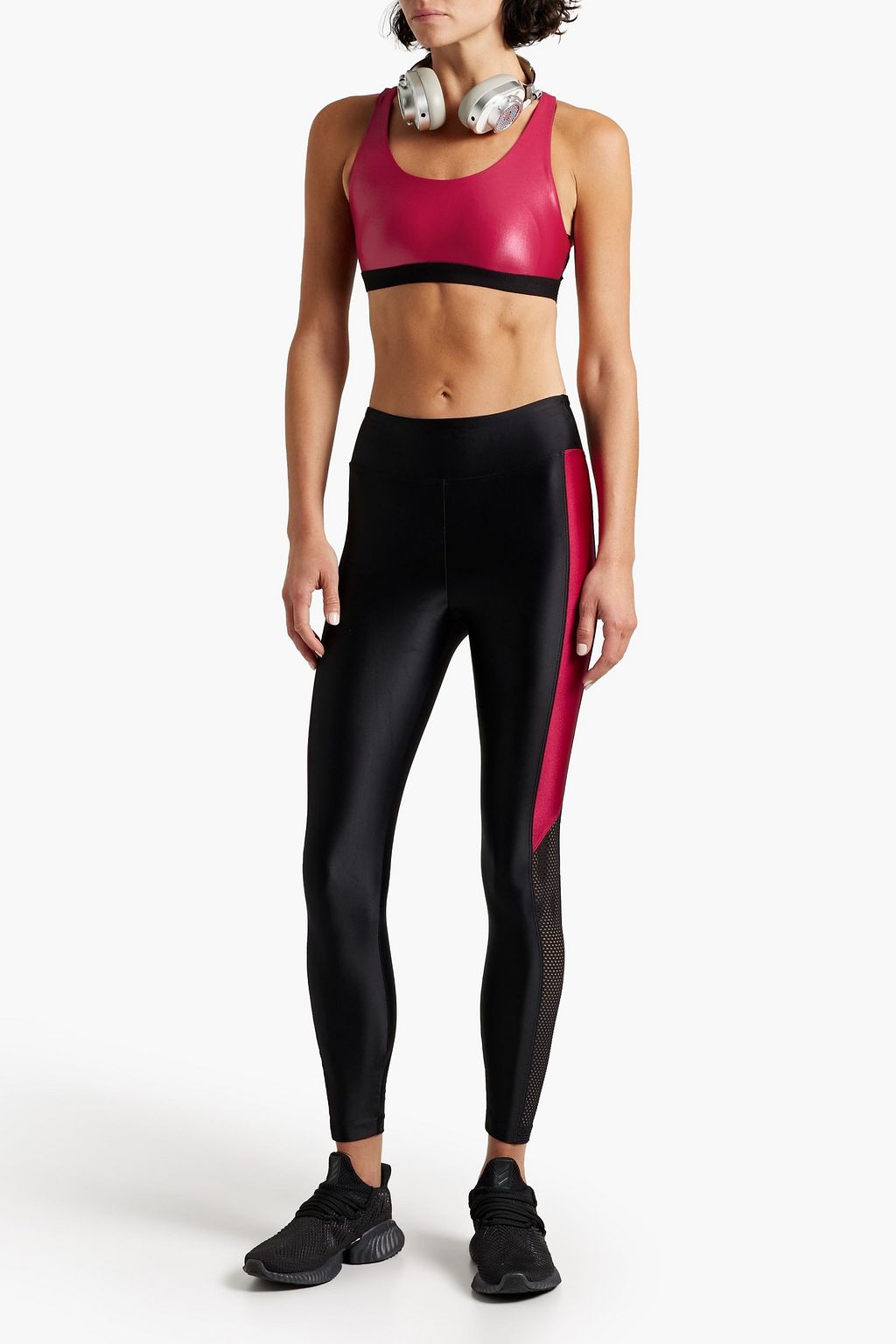 KORAL Tax jacquard-paneled cutout stretch sports bra