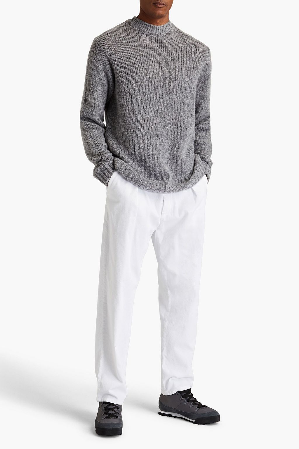 WOOLRICH Mélange open-knit wool-blend sweater