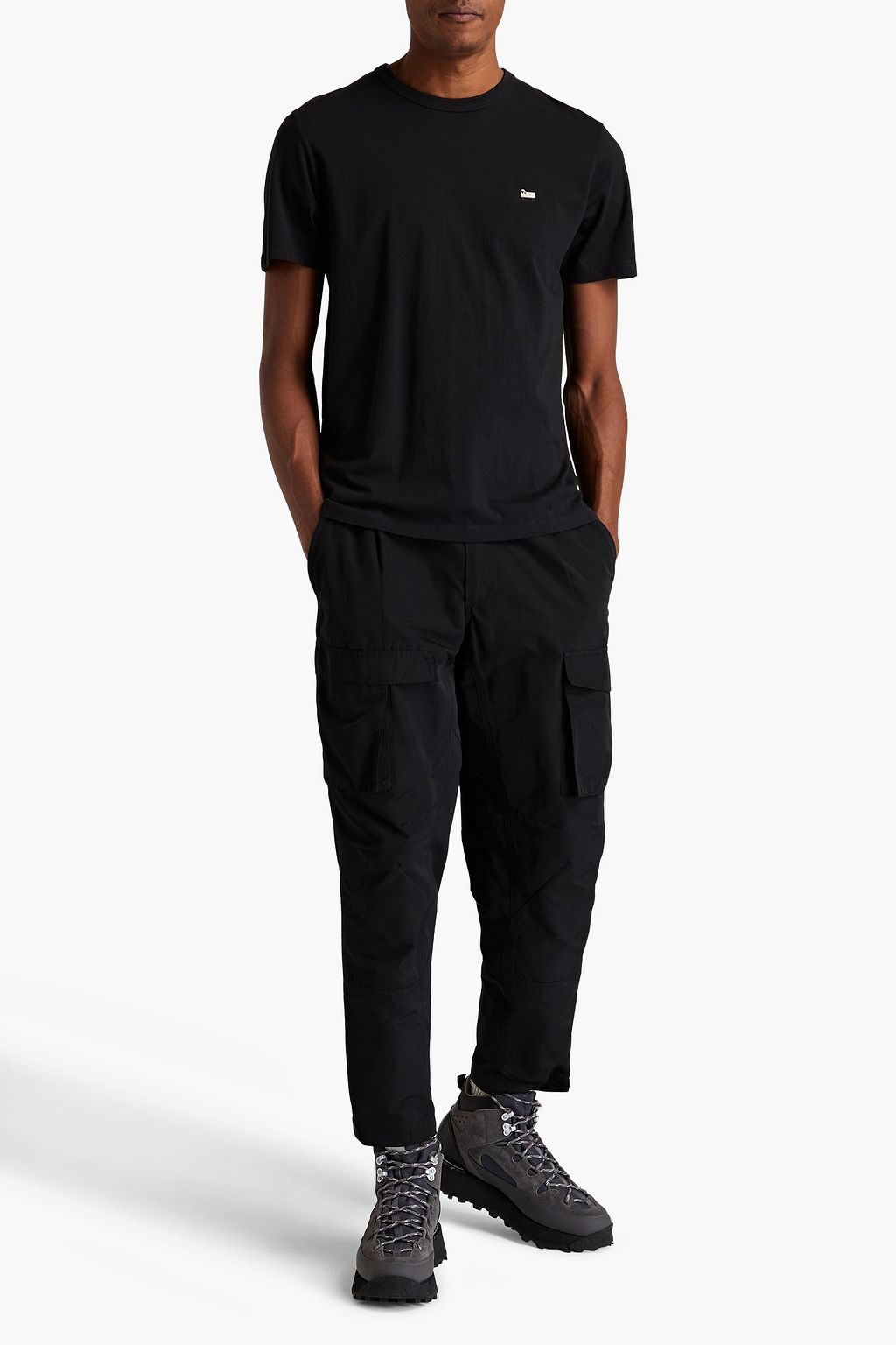 WOOLRICH Embroidered cotton-jersey T-shirt