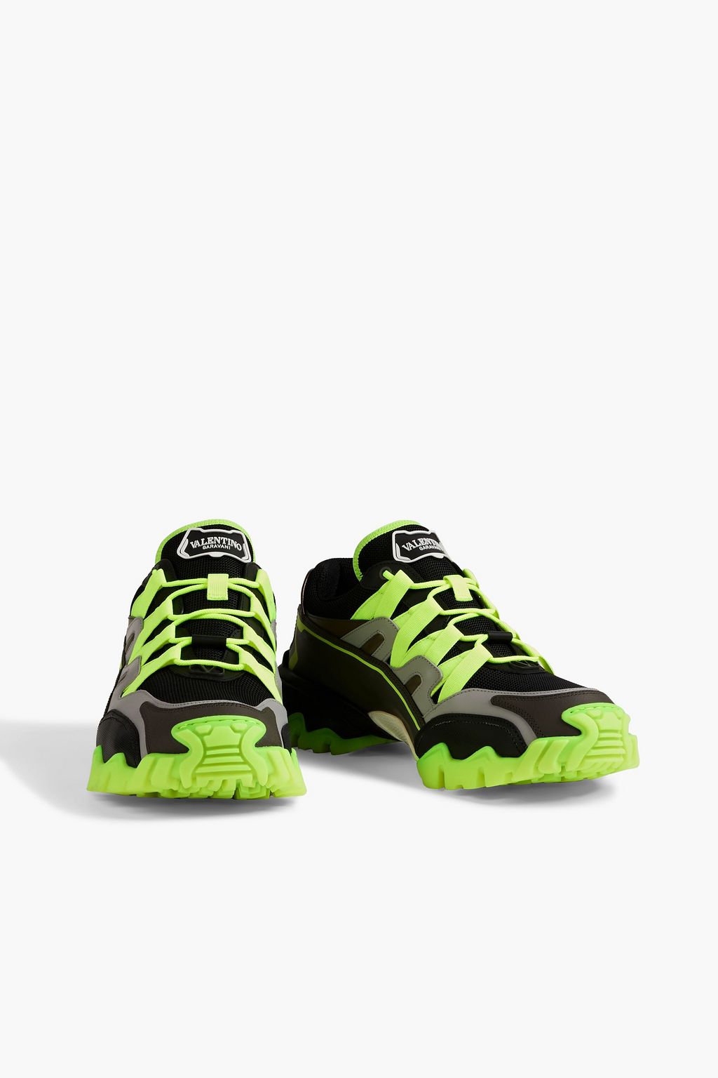 VALENTINO GARAVANI Color-block mesh and rubber sneakers