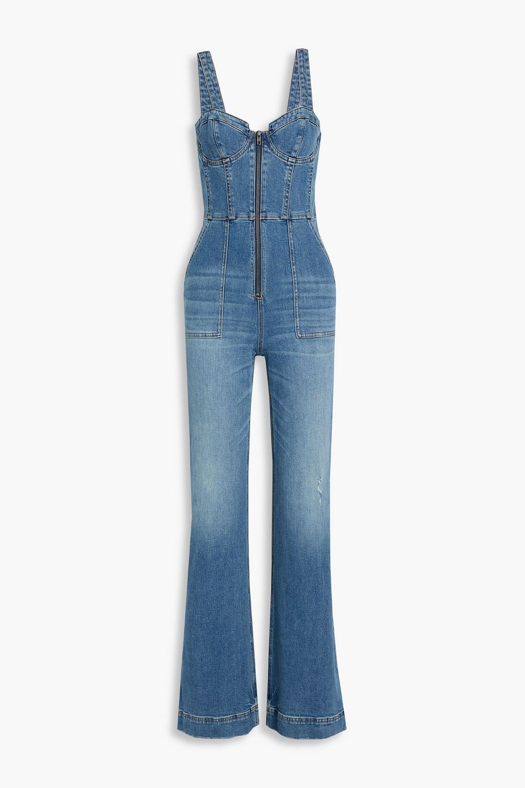 Alice and olivia denim romper hotsell