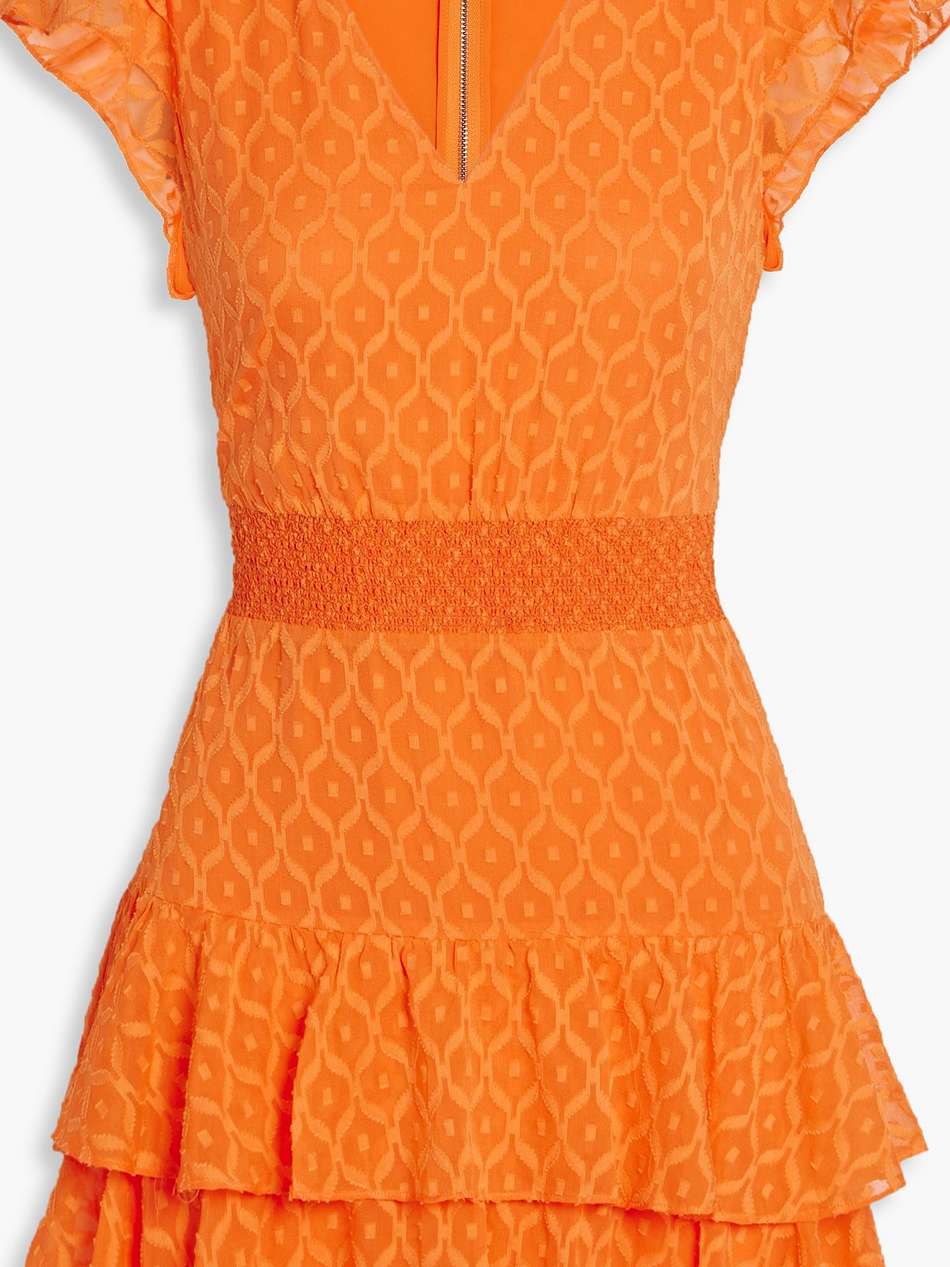 markita smocked fil coupé silk and cotton-blend mini dress