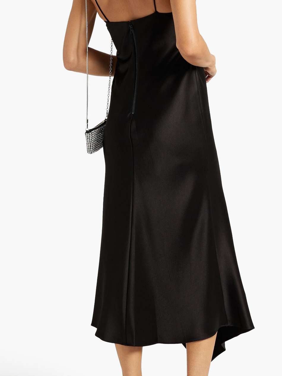 harmony cutout satin-crepe midi dress