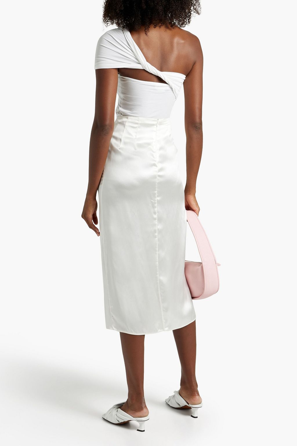 THE LINE BY K Kyo one-shoulder ruched stretch-Micro Modal jersey top