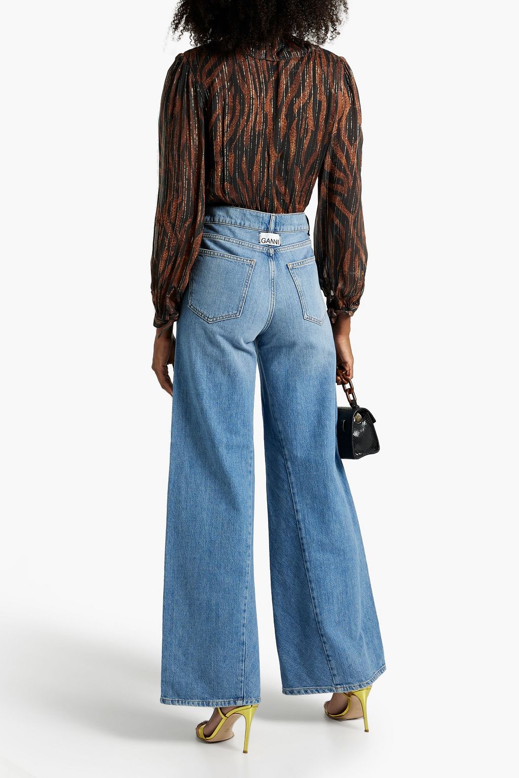 ROCOCO SAND Wrap-effect tiger-print chiffon bodysuit