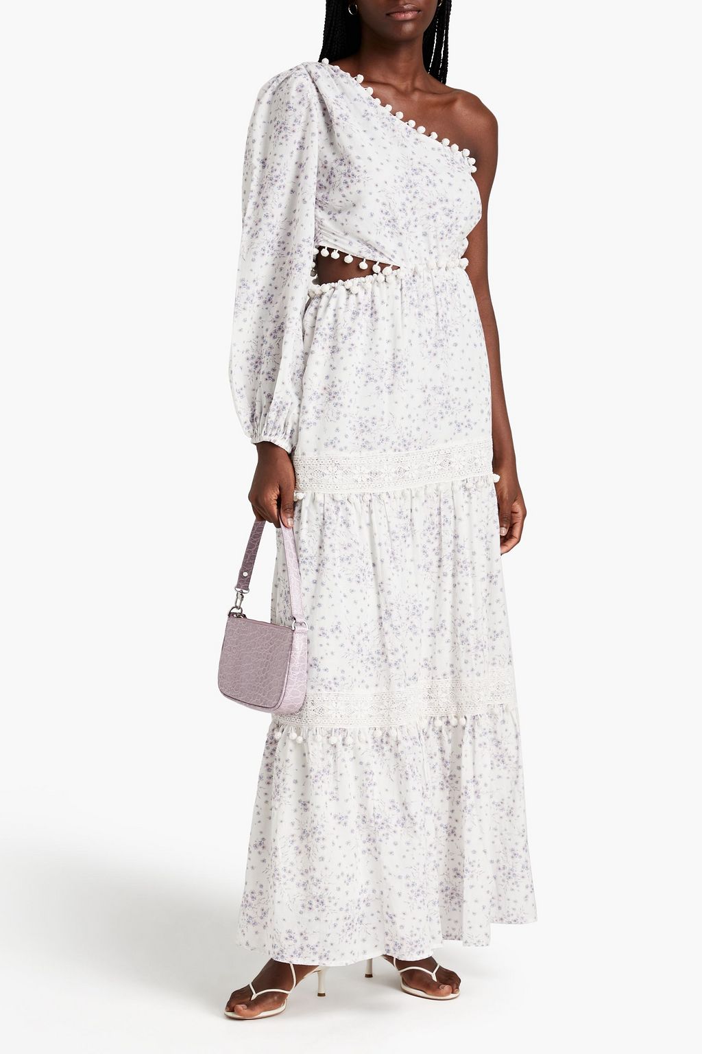 CAMI NYC Olympia one-sleeve cotton-blend maxi dress